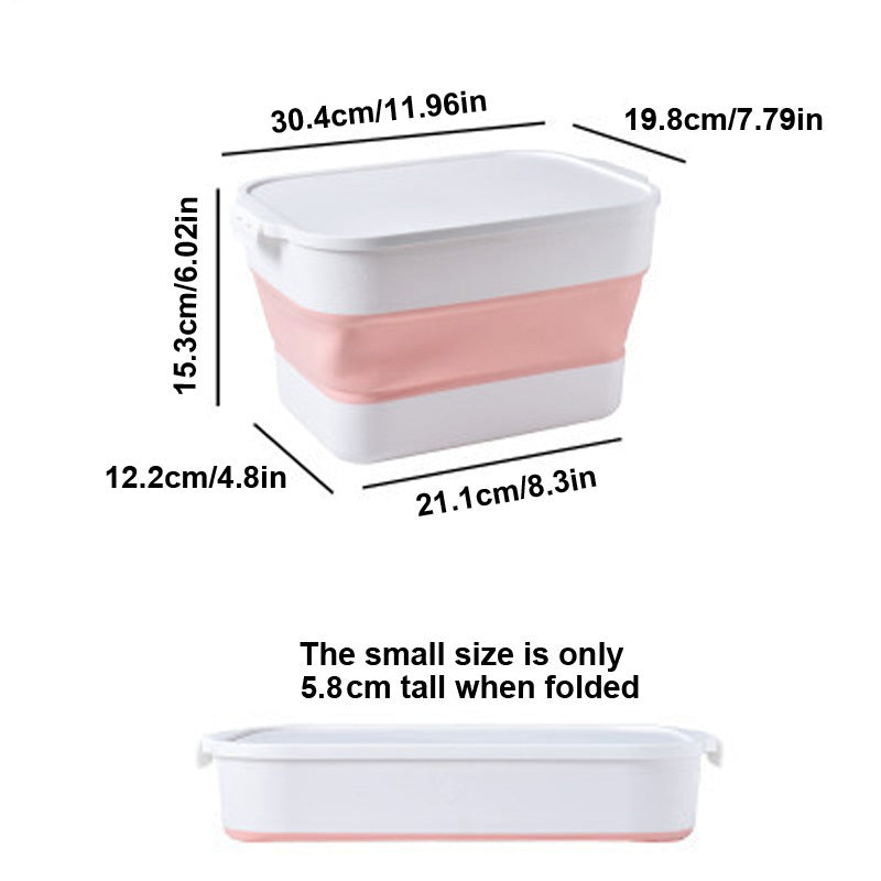 Foldable Plastic Storage Box with Cover for Camping and Household