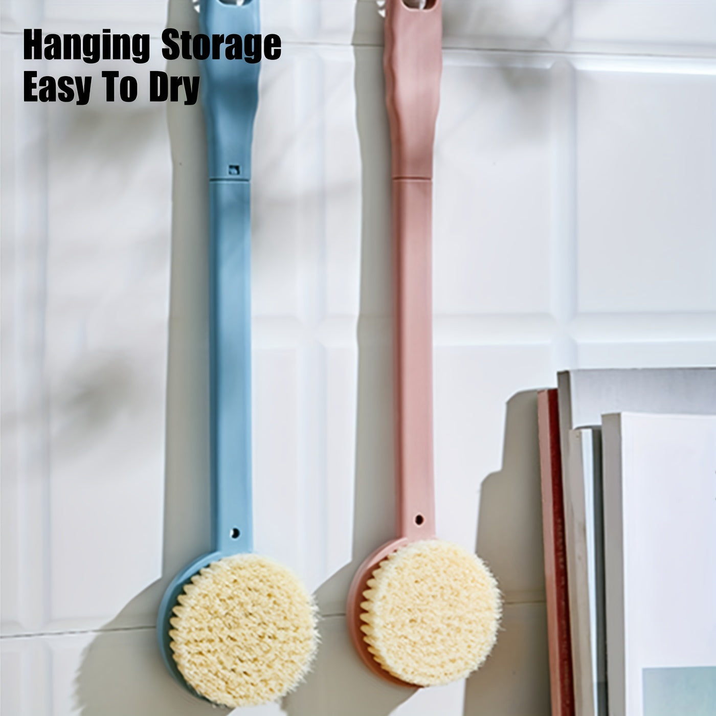 Long Handle Shower Brush Silicone Back Scrubber
