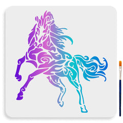Ahandmaker Horse Painting Stencil Kit with Brush - DIY Crafts