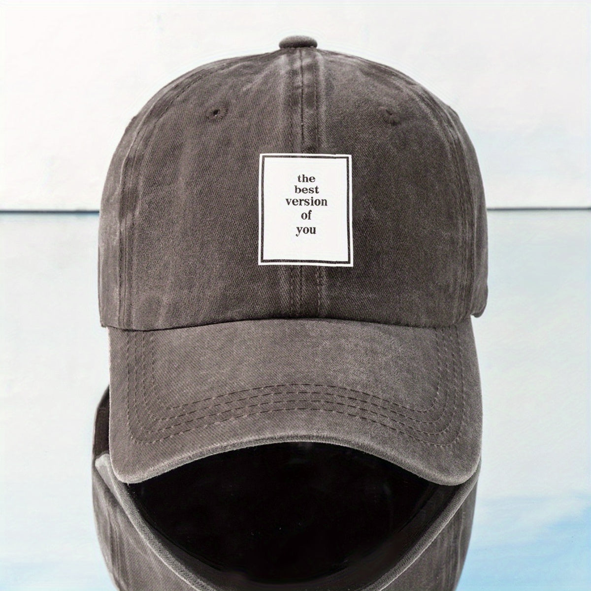 Washed Cotton Dad Baseball Cap Label Print Sports Hat