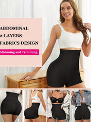 Ribbed High Waist Shaping Shorts Tummy Control Compression