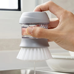 Soap Dispensing Dish Scrub Brush with Drip Tray - Effortless Cleaning