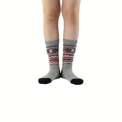 Geometric Pattern Mid Tube Socks Soft & Comfy Women's Stockings