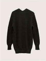 Solid Knit Cardigan Long Sleeve Sweater With Pockets