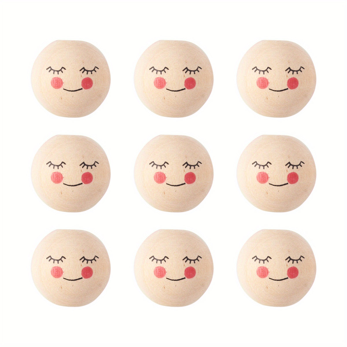 20pcs Large Hole Wooden Round Beads for DIY Decoration