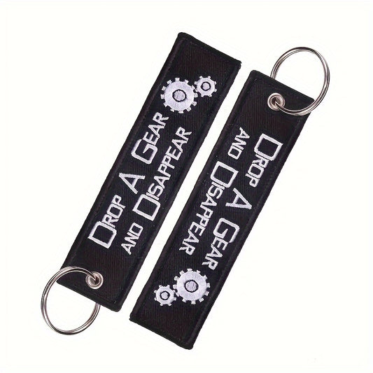 Motorcycle Key Chain Drop A Gear Embroidery Key Tag