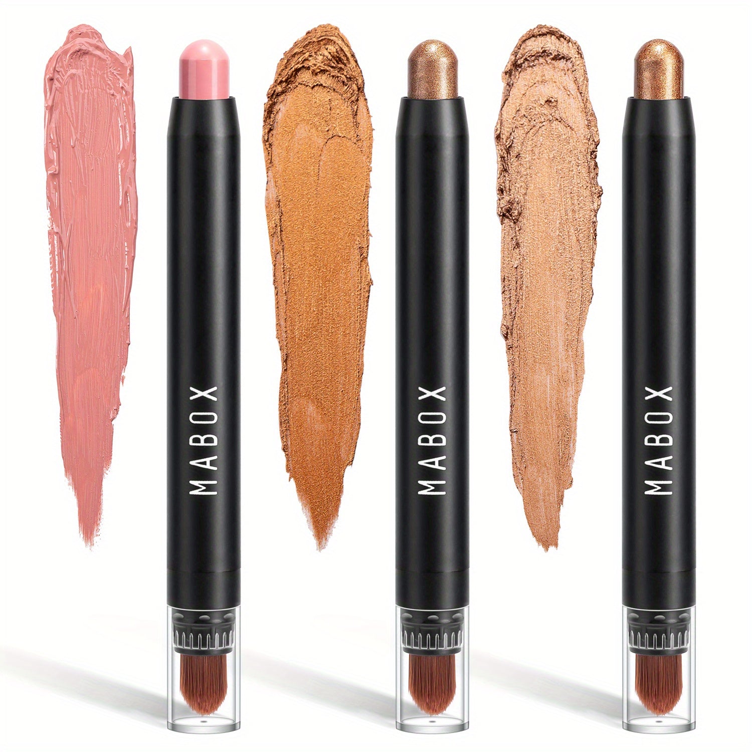 Creamy & Waterproof Eyeshadow Stick - Metallic Neutral and Brown Colors