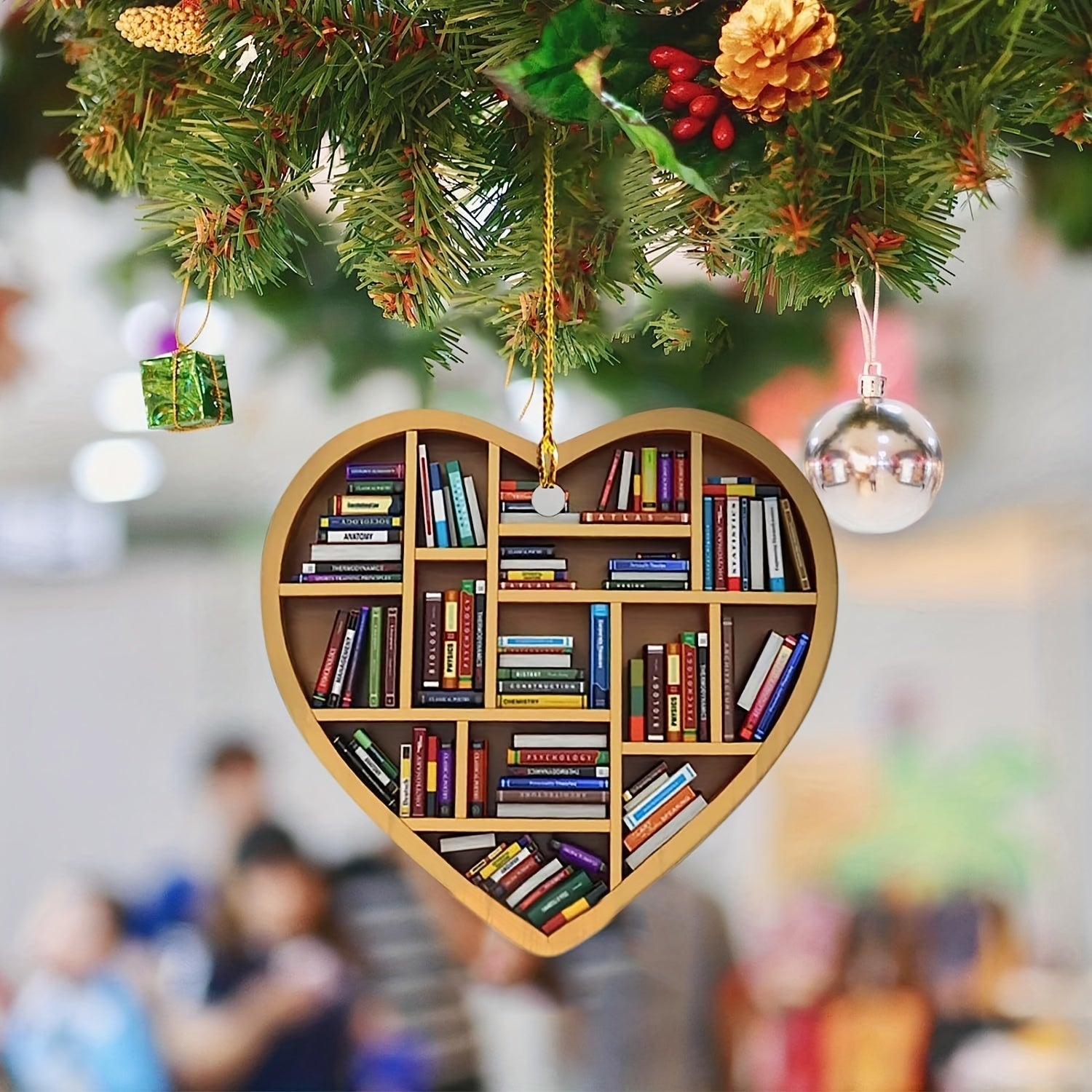 Heart Bookshelf Pendant - Teacher's Gift & Party Decoration