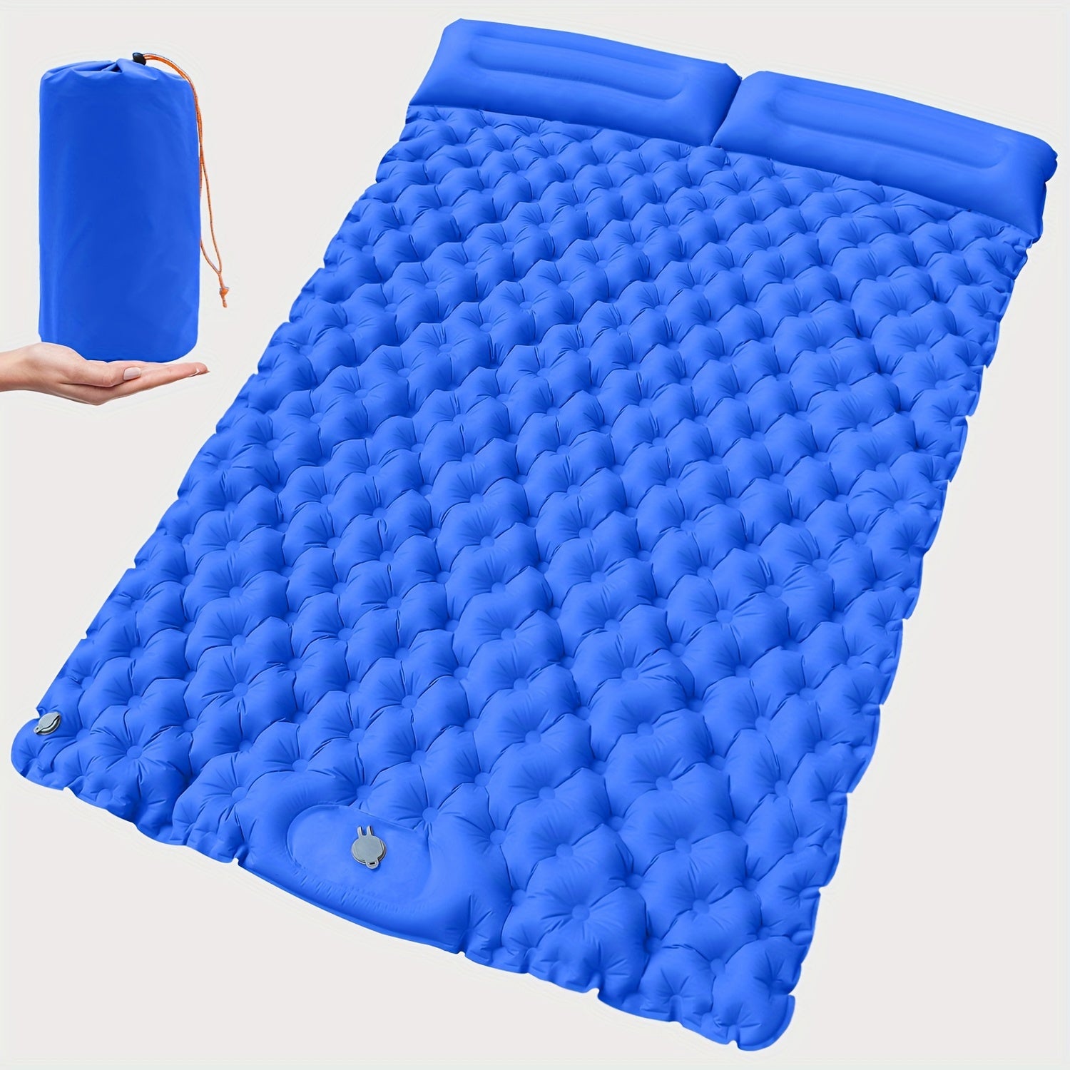 2-Person Sleeping Pad w/ Built-in Pump - Portable Inflatable Mat