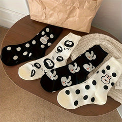 Cute Bunny Print Socks for Women