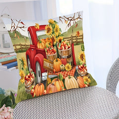 Autumn Pumpkin Pillow Cover 18''x18'' Home Decor, Zippered Single Sided Printed