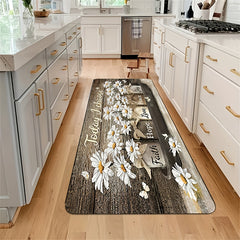 Flower Pattern Washable Floor Mat for Year Decor