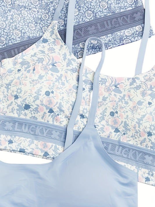 3pcs Seamless Wireless Cami Bra Set