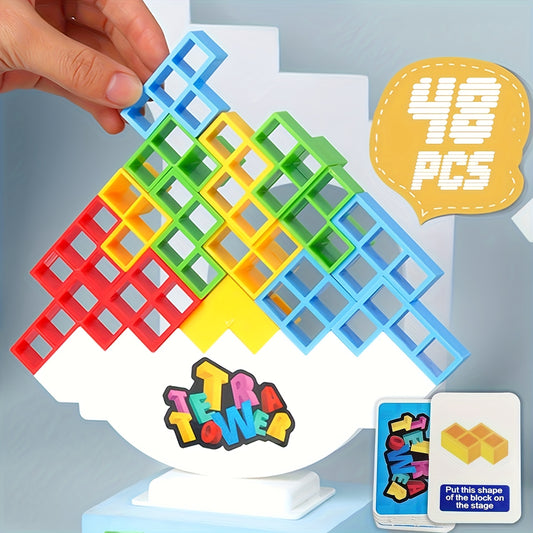 Colorful Tower Building Blocks Game