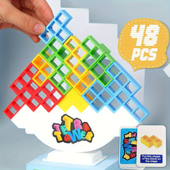 Colorful Tower Building Blocks Game