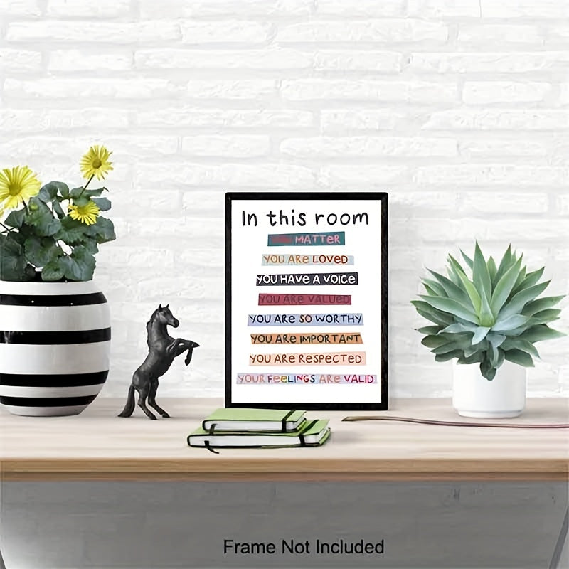 1pc In This Room Diversity Rainbow Poster Classroom Decor