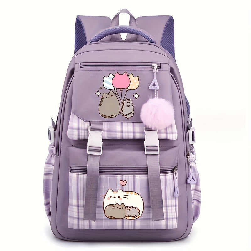 Fashionable Plaid Backpack for High School and College Students