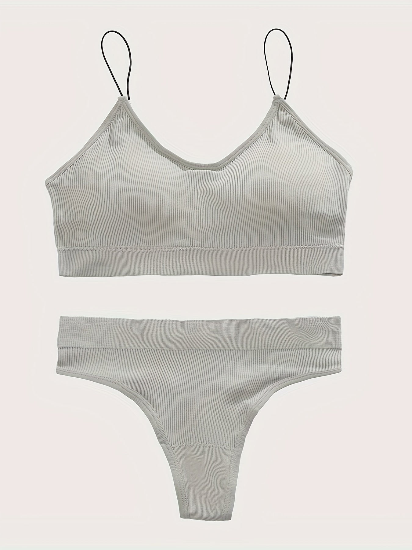 Wireless Bra & Thong Lingerie Set Women's Underwear