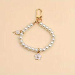 Retro Pearl Key Chain Small Pendant Alloy Key Chain Mobile Phone Chain