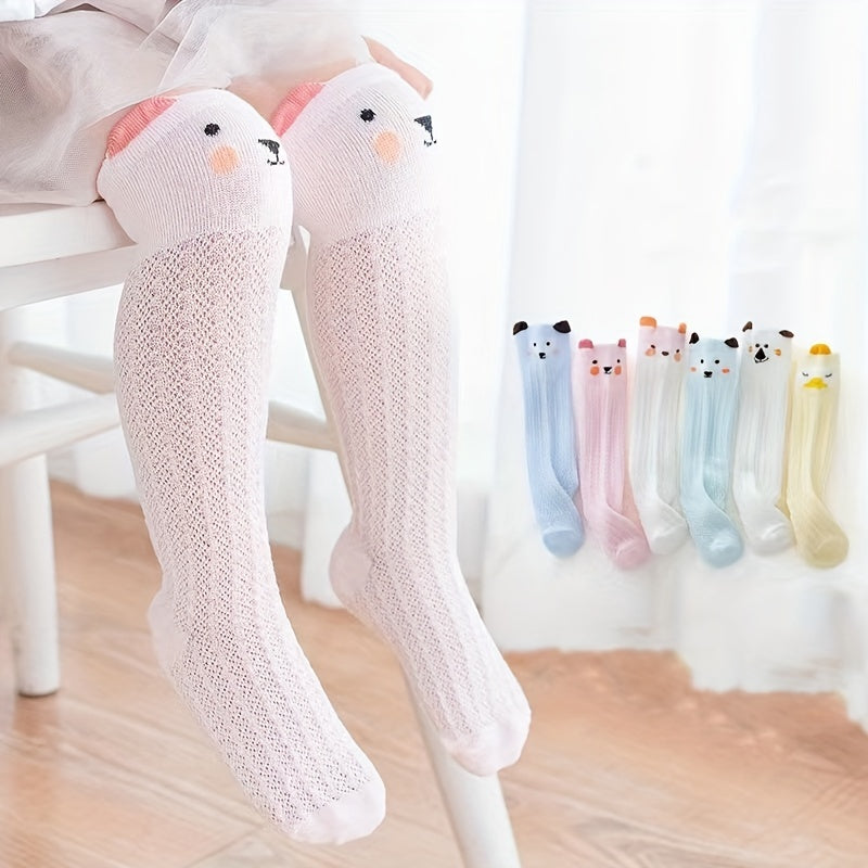 Baby Girls Cotton Mesh Animal Over Knee Socks