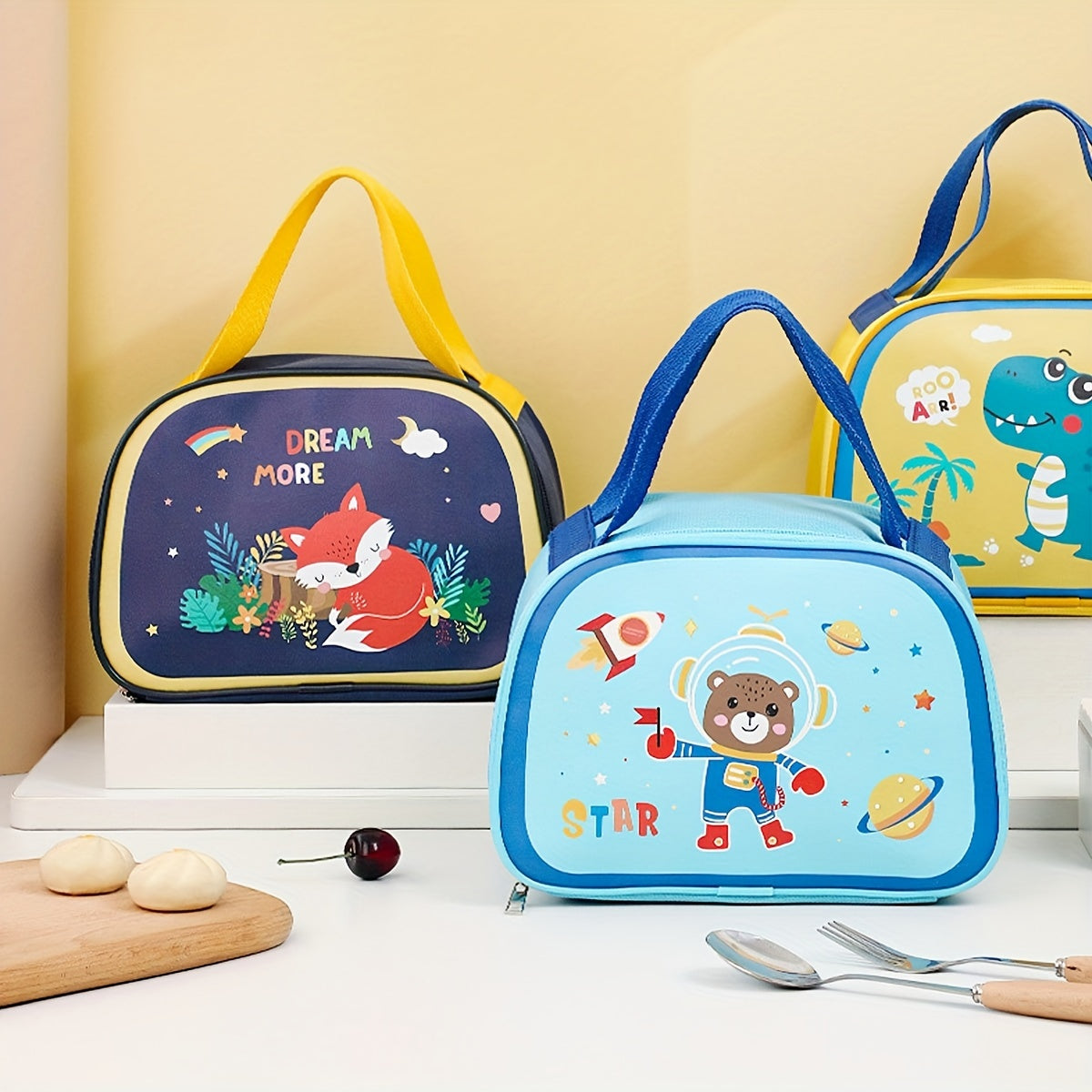 1pc Cartoon Insulation Bag Large Capacity Lunch Bag