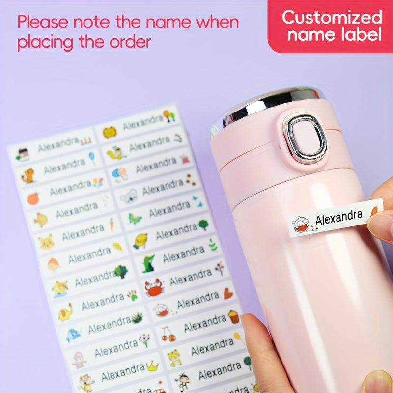 Transparent Custom Name Sticker Waterproof 120-360pcs