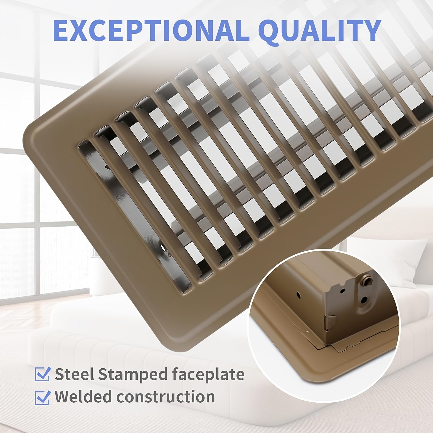 Floor Vent Covers 10x16 Inch - Rust-Proof Metal Heat Vent Covers