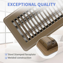 Floor Vent Covers 10x16 Inch - Rust-Proof Metal Heat Vent Covers