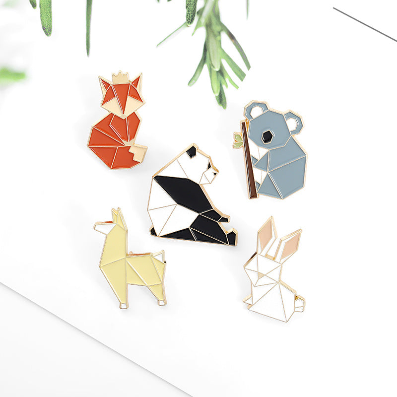Minimalism Fox Brooch Mouse Panda Rabbit Alloy Brooch Easter Bunny Anime Pin