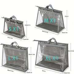 Clear Handbag Dust Bags Zipper Hanging Storage Organizer