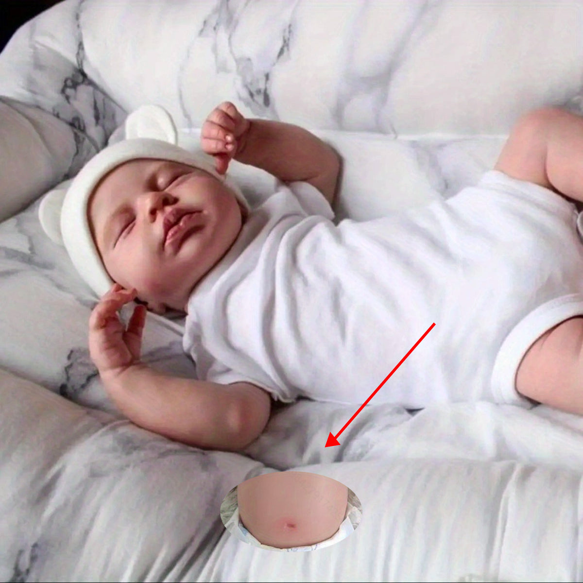 19inch Reborn Baby Girl Doll Light Beige Visible Veins Newborn Alive Toy