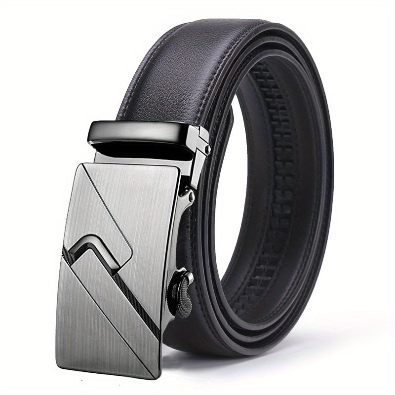 Men's Leather Belt With Automatic Buckle