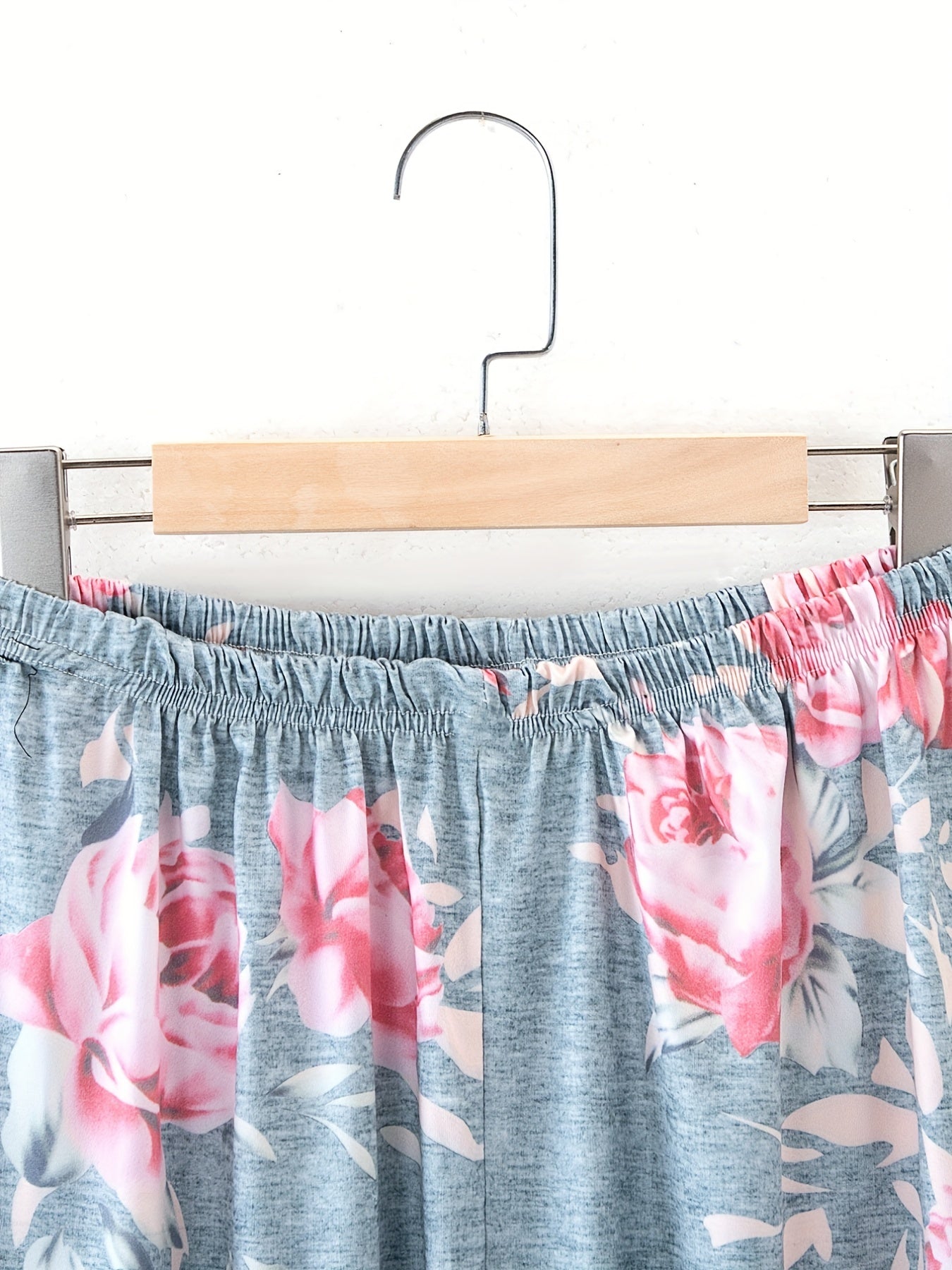 Floral Print Sleep Bottoms Soft & Comfy Elastic Waistband Pants