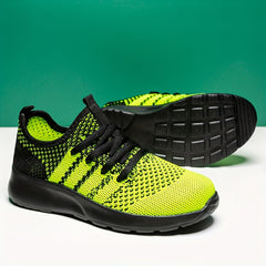 Boy's Knit Running Shoes Lace Up Comfy Sneakers