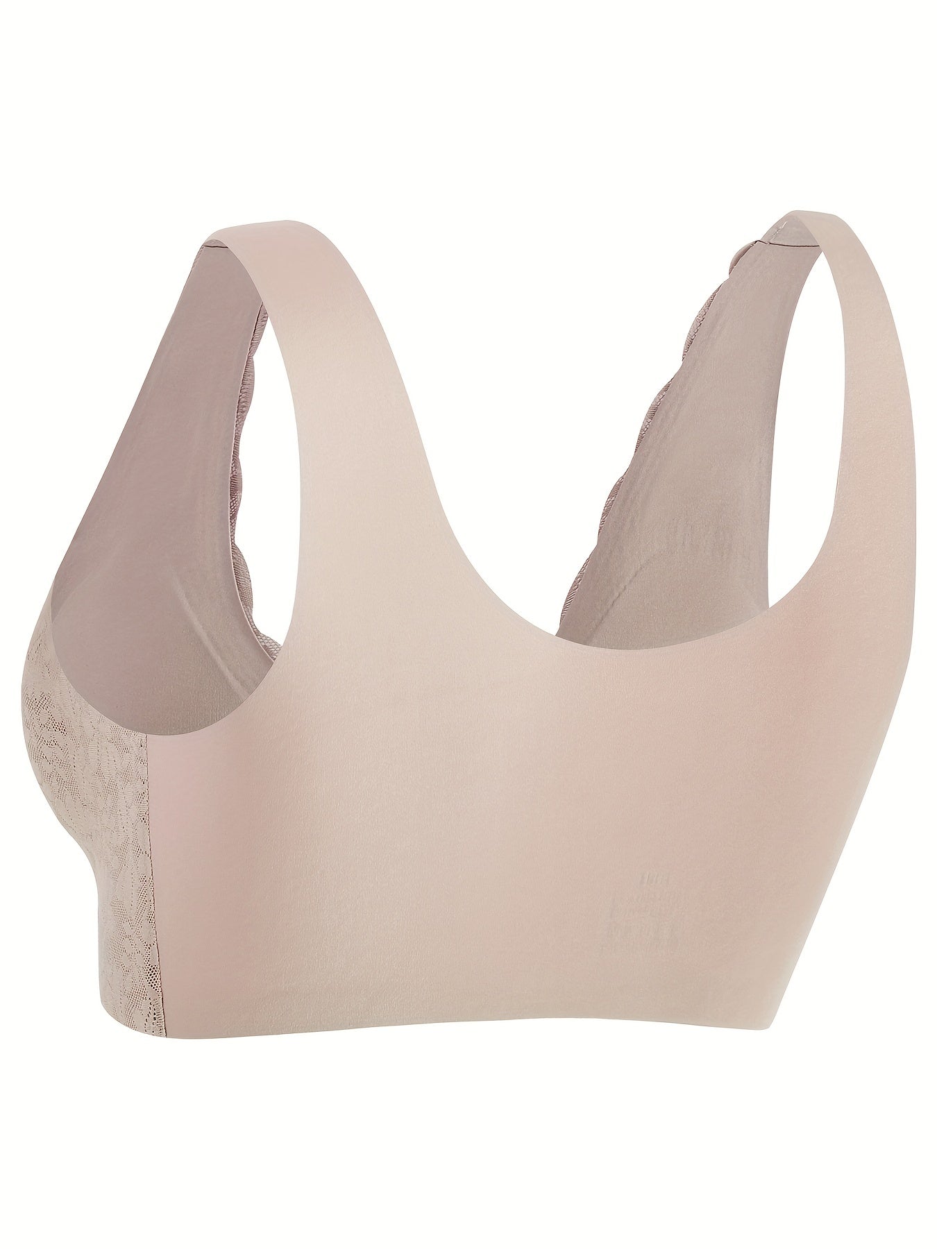 Lace Wireless Bra Scallop Trim Front Buckle Bra