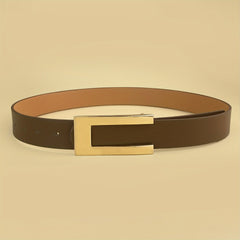 Geometric C Buckle Belt Vintage Solid PU Belt