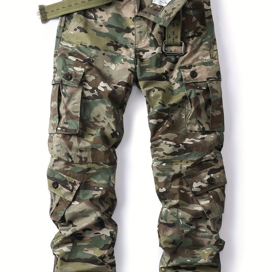 Men's Camo Cargo Pants Loose Fit Outdoor Work Hiking Fishing Angling