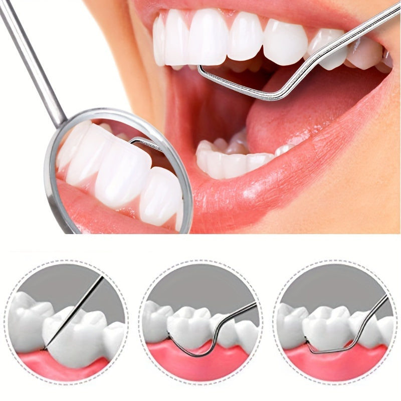 7pcs Stainless Steel Toothpick Set Dental Cleaning Kit Portable Teeth Cleaner