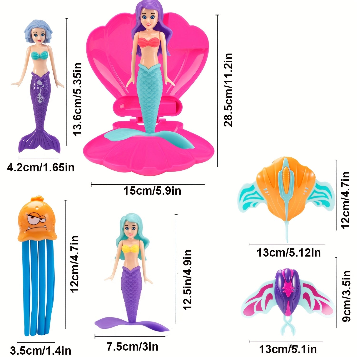 Summer Pool Mermaid Diving Toy Gemstone Bath Toy Swimming Fun