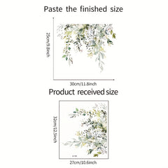 Green Plant Pattern Toilet Lid Decal for Bathroom Decor