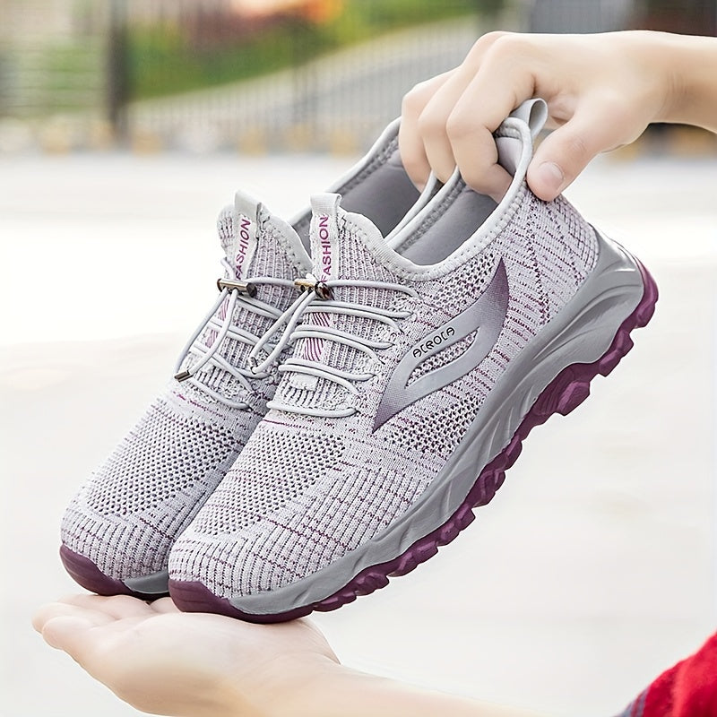 Women's Lace-up Breathable Athletic Running Shoes Soft Sole Casual Sneakers