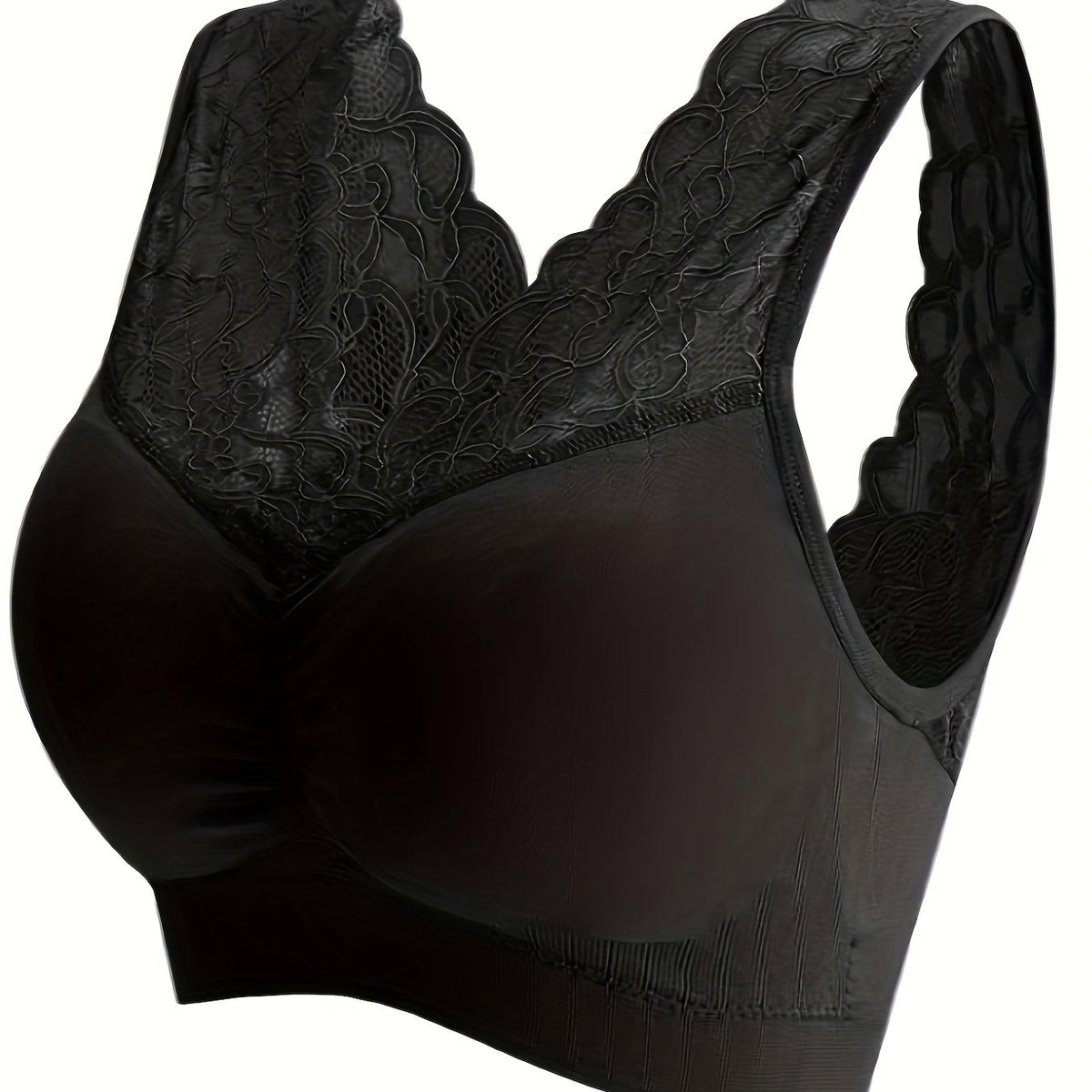 Lace Wireless Push Up Wide Straps Bra Soft & Comfy Women's Lingerie