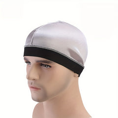 4pcs Silky Stocking Wave Caps Large Size Compression Stain Caps for Men