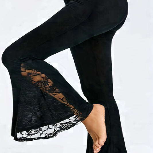  Floral Jacquard Lace Stretch Pants