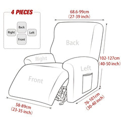 Jacquard Recliner Chair Slipcover Protector Set - 4pcs