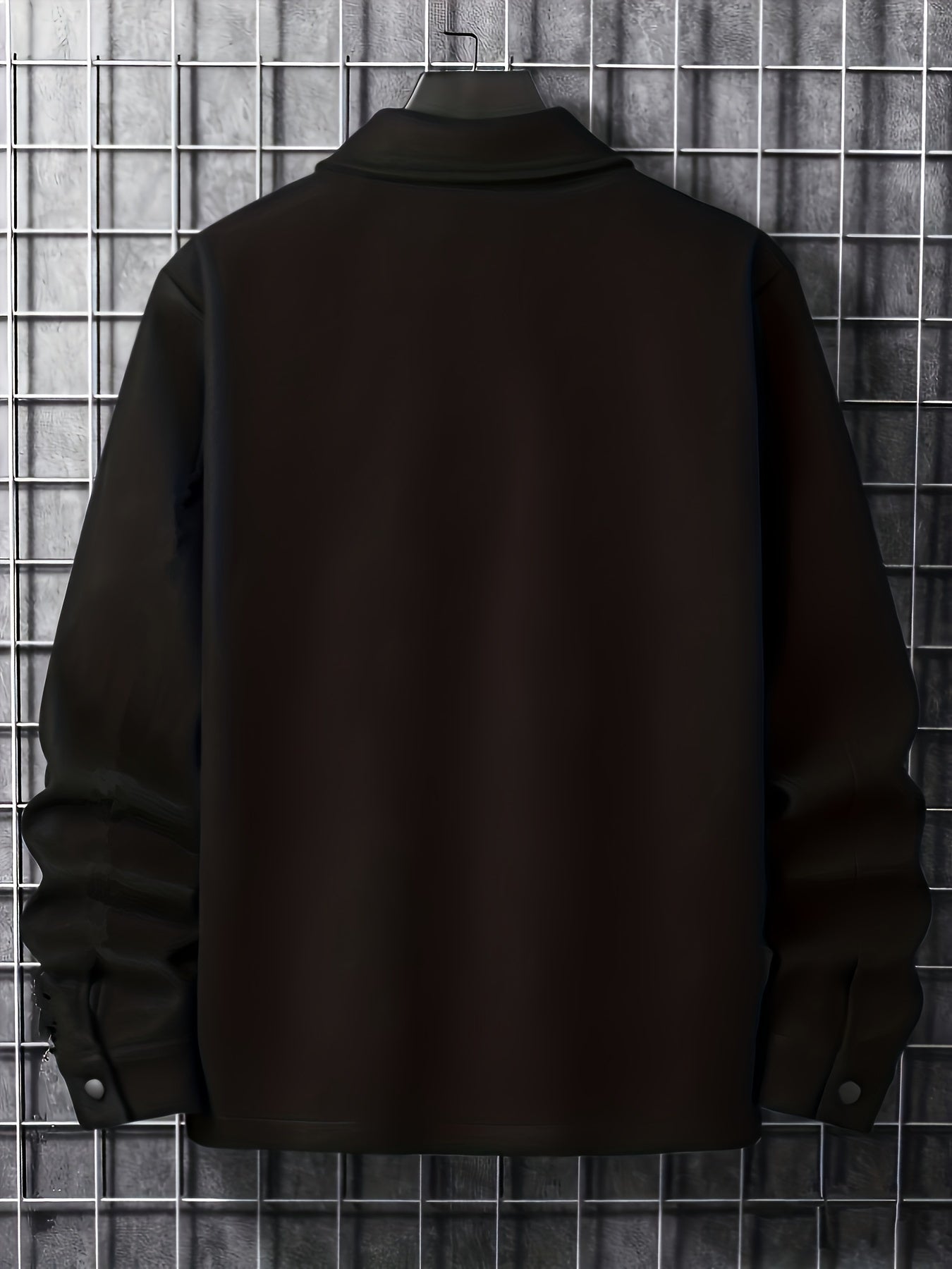 Men's Solid Jacket Spring Autumn Button Up Jacket For Males