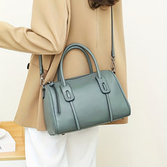 Women's Leather Tote Bag Deep Brown Gray