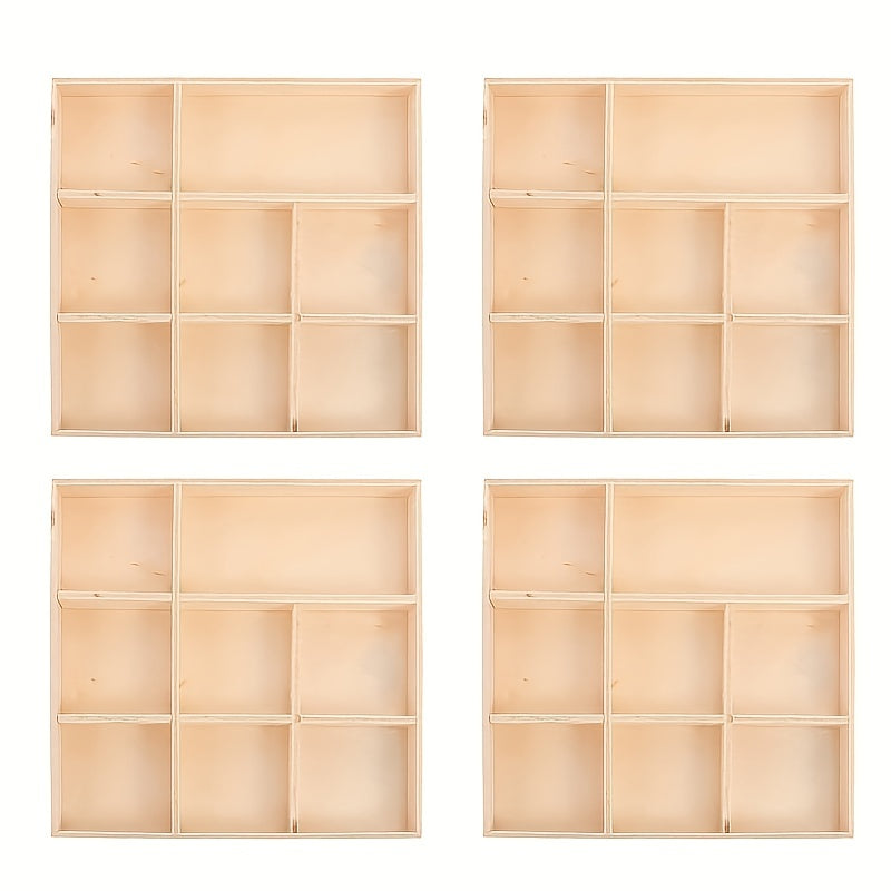 Wooden Desktop Tray Earring Display Storage Box