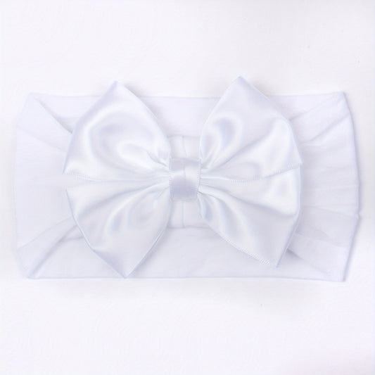 Soft Nylon Ribbon Bow Headband for Baby Girls