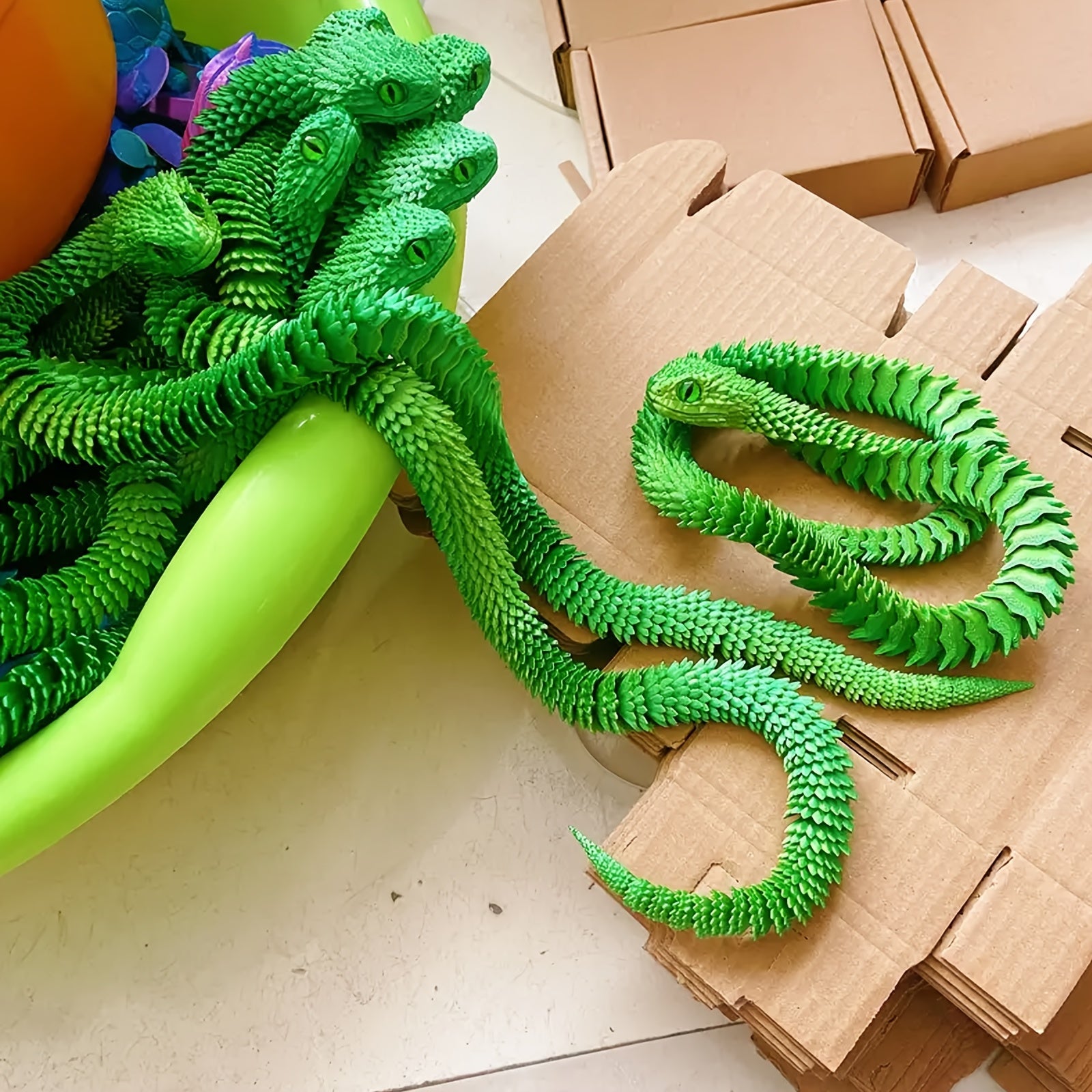 Customizable 3D Printed Snake Shaped Sculpture Desk Decor